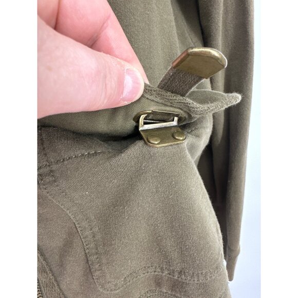 Ralph Lauren Jeans Co Green Sweatshirt Women's Full Zip Band Collar Size S - Picture 4 of 10